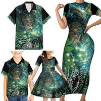 New Zealand Matariki Waiti Family Matching Short Sleeve Bodycon Dress and Hawaiian Shirt Waimori and The Origin Of Life LT9 - Polynesian Pride