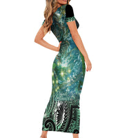 New Zealand Matariki Waiti Family Matching Short Sleeve Bodycon Dress and Hawaiian Shirt Waimori and The Origin Of Life LT9 - Polynesian Pride