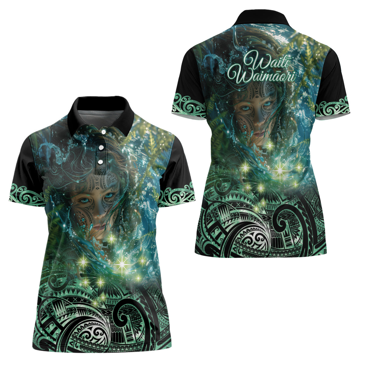 New Zealand Matariki Waiti Women Polo Shirt Waimori and The Origin Of Life LT9 - Polynesian Pride