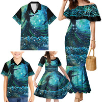 New Zealand Matariki Hiwa-i-te-rangi Family Matching Mermaid Dress and Hawaiian Shirt Titiro ki nga Whetu Wishing Star LT9 - Polynesian Pride
