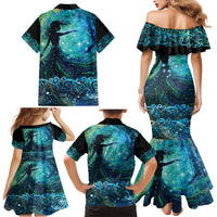 New Zealand Matariki Hiwa-i-te-rangi Family Matching Mermaid Dress and Hawaiian Shirt Titiro ki nga Whetu Wishing Star LT9 - Polynesian Pride