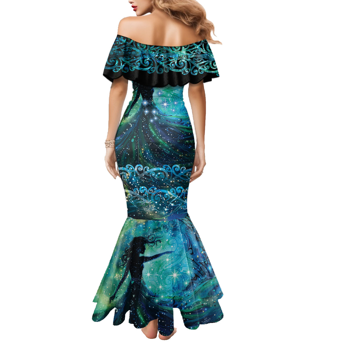 New Zealand Matariki Hiwa-i-te-rangi Family Matching Mermaid Dress and Hawaiian Shirt Titiro ki nga Whetu Wishing Star LT9 - Polynesian Pride