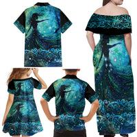 New Zealand Matariki Hiwa-i-te-rangi Family Matching Off Shoulder Maxi Dress and Hawaiian Shirt Titiro ki nga Whetu Wishing Star LT9 - Polynesian Pride