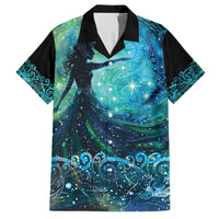 New Zealand Matariki Hiwa-i-te-rangi Family Matching Off Shoulder Short Dress and Hawaiian Shirt Titiro ki nga Whetu Wishing Star LT9 Dad's Shirt - Short Sleeve Black - Polynesian Pride