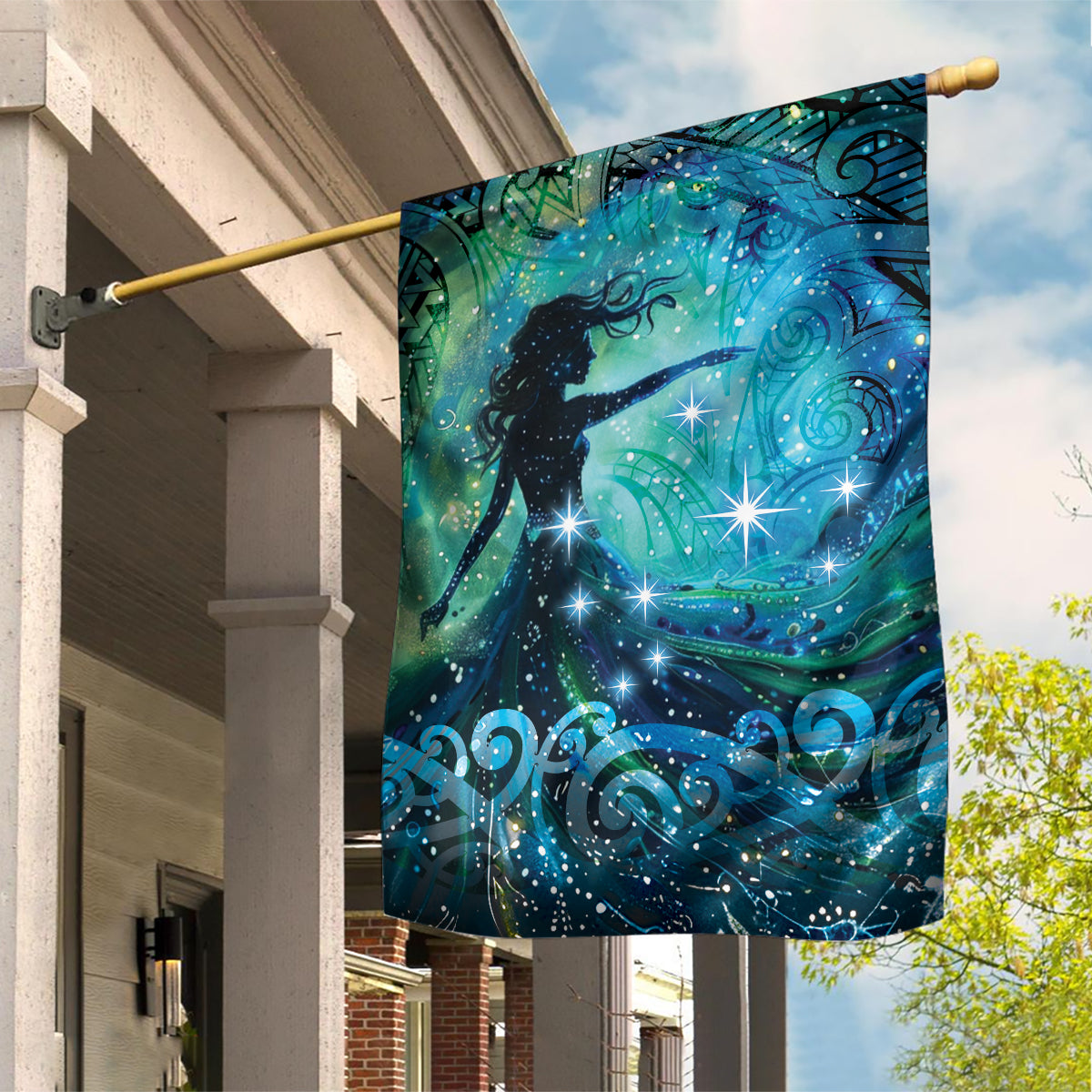 New Zealand Matariki Hiwa-i-te-rangi Garden Flag Titiro ki nga Whetu Wishing Star LT9 House Flag Black - Polynesian Pride