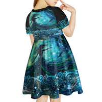New Zealand Matariki Hiwa-i-te-rangi Kid Short Sleeve Dress Titiro ki nga Whetu Wishing Star LT9 - Polynesian Pride