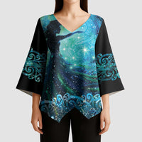 New Zealand Matariki Hiwa-i-te-rangi Kimono Sleeve Blouse Titiro ki nga Whetu Wishing Star LT9 - Polynesian Pride