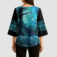 New Zealand Matariki Hiwa-i-te-rangi Kimono Sleeve Blouse Titiro ki nga Whetu Wishing Star LT9 - Polynesian Pride