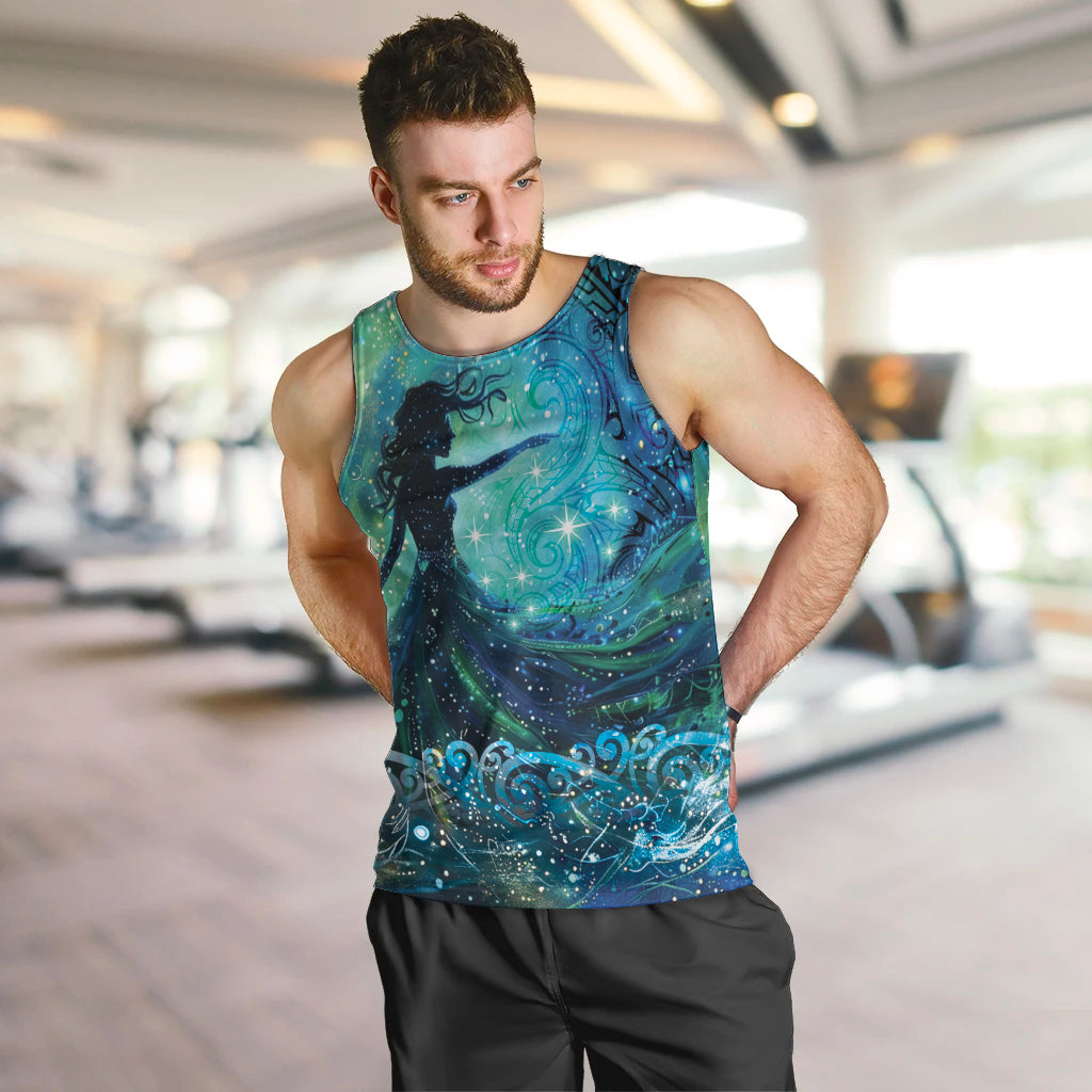 New Zealand Matariki Hiwa-i-te-rangi Men Tank Top Titiro ki nga Whetu Wishing Star LT9 Black - Polynesian Pride