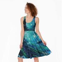 New Zealand Matariki Hiwa-i-te-rangi Midi Dress Titiro ki nga Whetu Wishing Star LT9 - Polynesian Pride