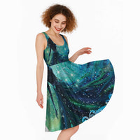 New Zealand Matariki Hiwa-i-te-rangi Midi Dress Titiro ki nga Whetu Wishing Star LT9 - Polynesian Pride