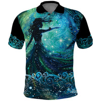 New Zealand Matariki Hiwa-i-te-rangi Polo Shirt Titiro ki nga Whetu Wishing Star LT9 Black - Polynesian Pride