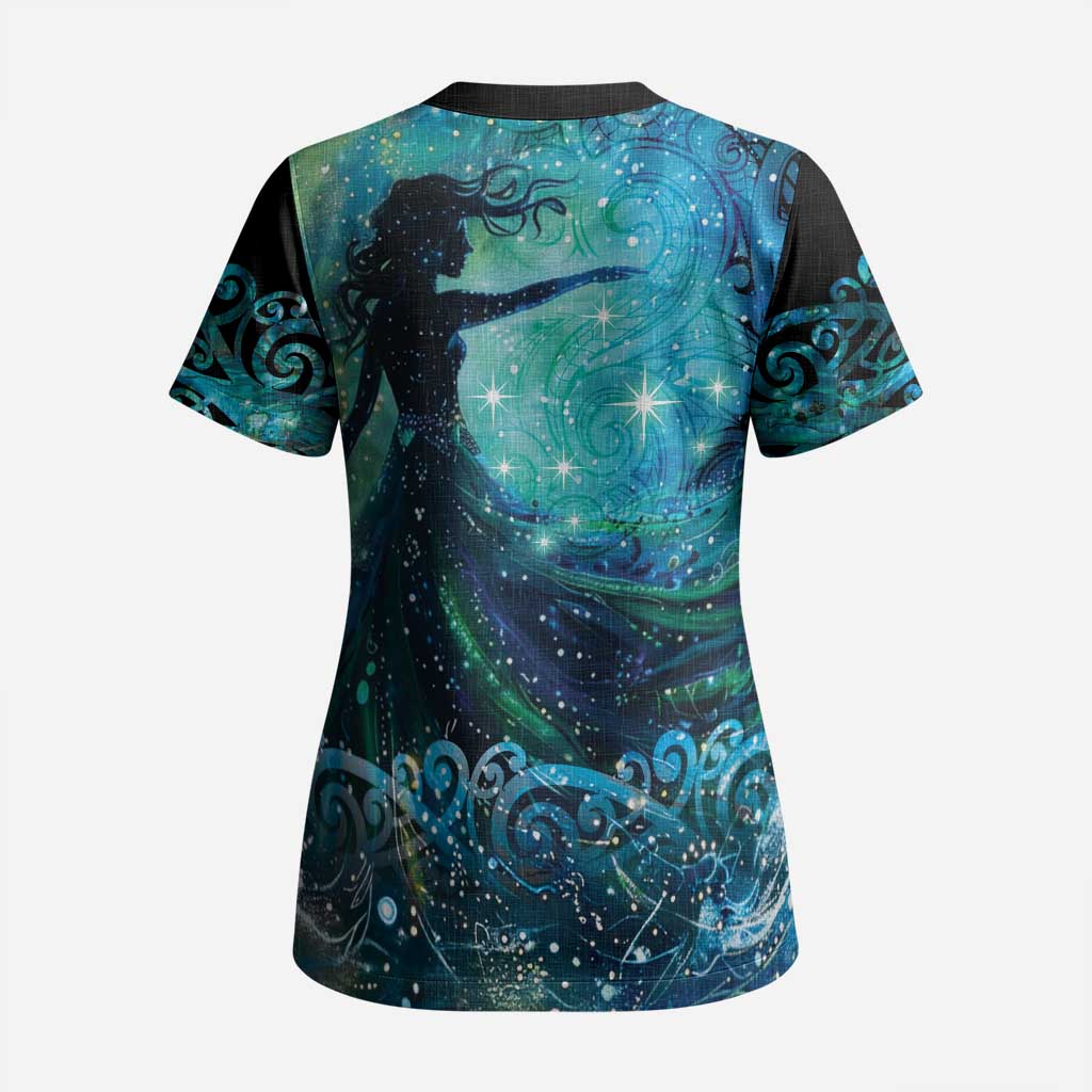 New Zealand Matariki Hiwa-i-te-rangi Scrub Top Titiro ki nga Whetu Wishing Star - Polynesian Pride