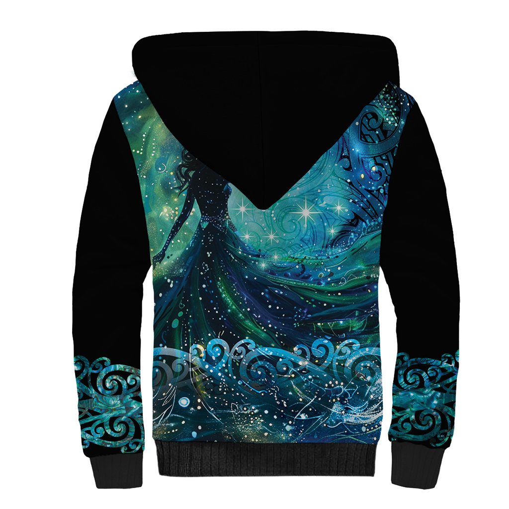 New Zealand Matariki Hiwa-i-te-rangi Sherpa Hoodie Titiro ki nga Whetu Wishing Star LT9 - Polynesian Pride