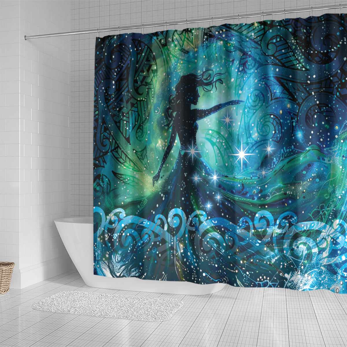 New Zealand Matariki Hiwa-i-te-rangi Shower Curtain Titiro ki nga Whetu Wishing Star LT9 - Polynesian Pride