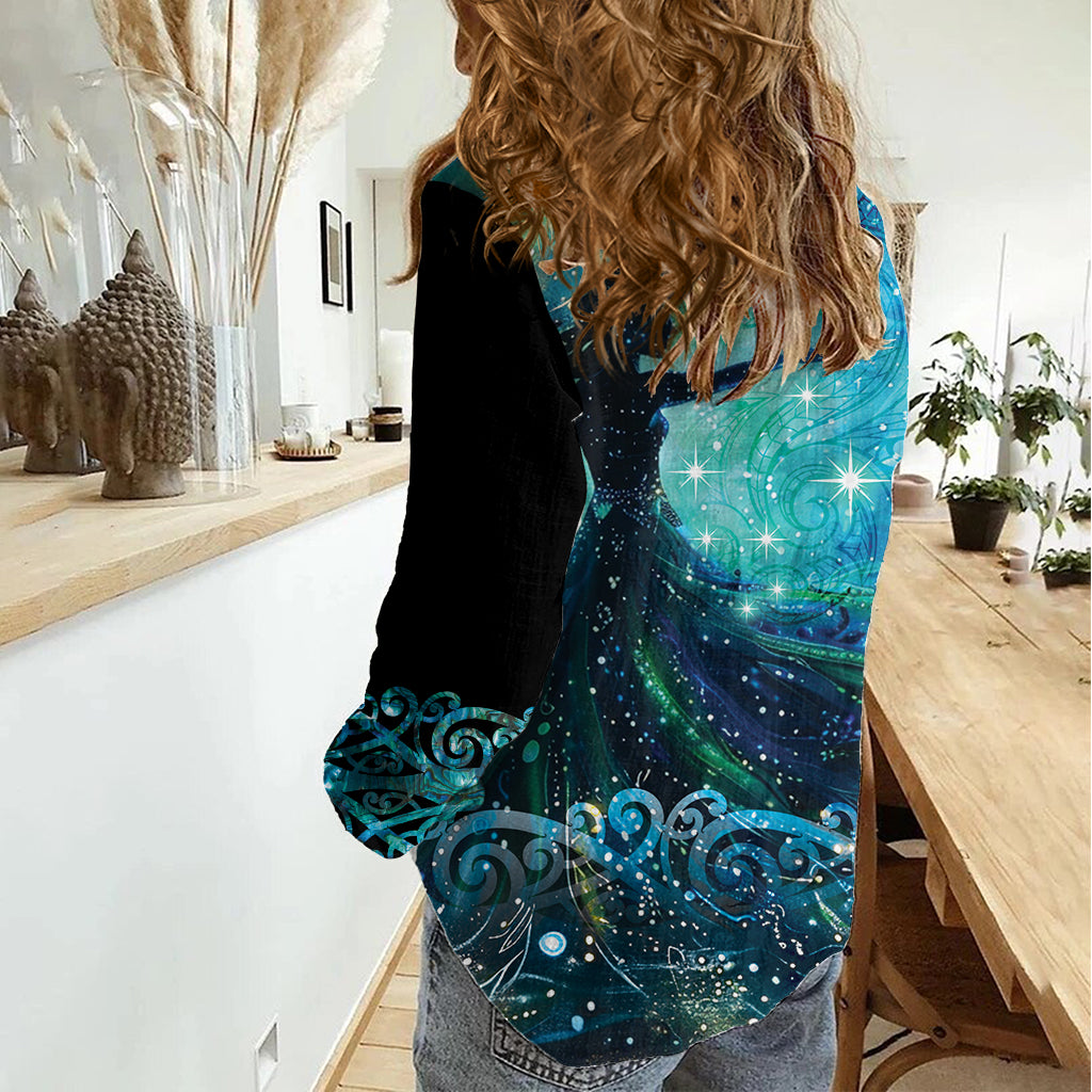 New Zealand Matariki Hiwa-i-te-rangi Women Casual Shirt Titiro ki nga Whetu Wishing Star LT9 - Polynesian Pride