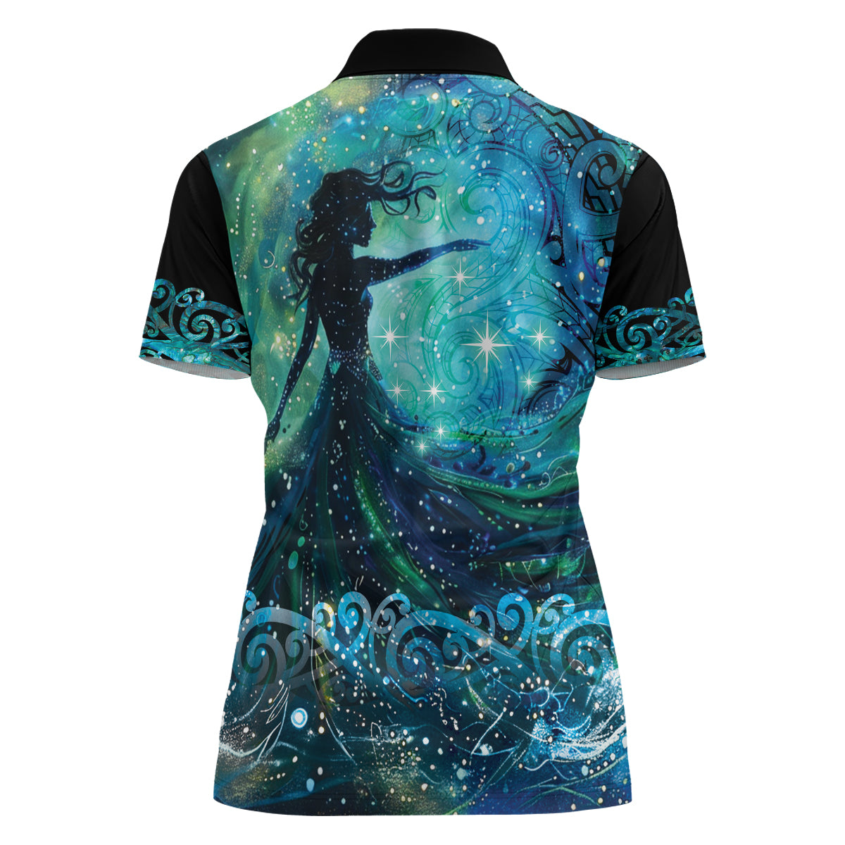 New Zealand Matariki Hiwa-i-te-rangi Women Polo Shirt Titiro ki nga Whetu Wishing Star LT9 - Polynesian Pride