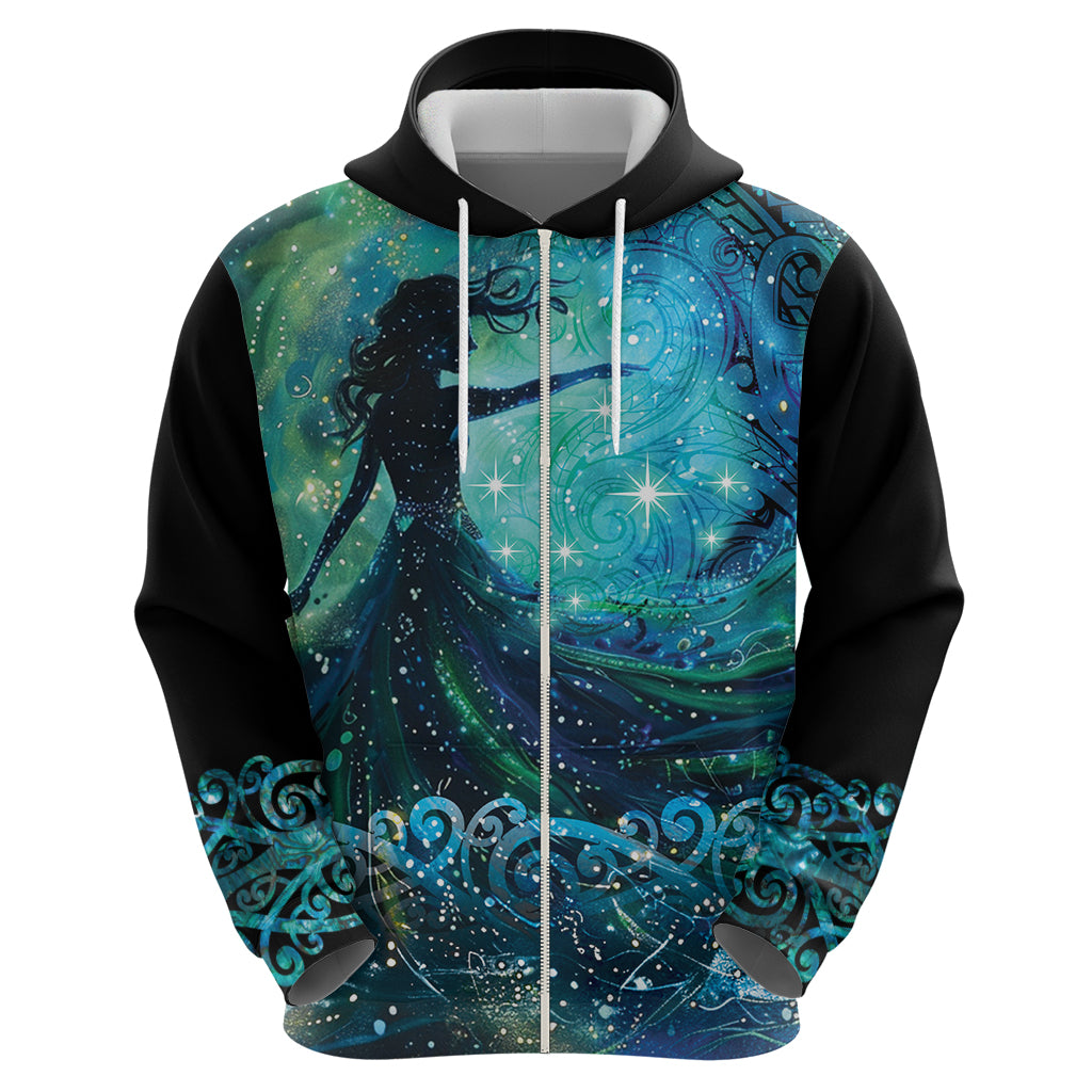 New Zealand Matariki Hiwa-i-te-rangi Zip Hoodie Titiro ki nga Whetu Wishing Star LT9 - Polynesian Pride