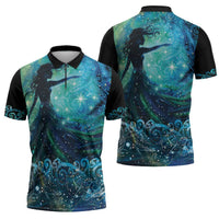 New Zealand Matariki Hiwa-i-te-rangi Zipper Polo Shirt Titiro ki nga Whetu Wishing Star LT9 - Polynesian Pride
