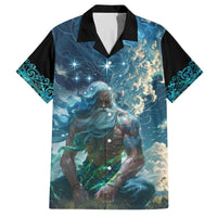 New Zealand Matariki Ururangi Family Matching Off Shoulder Short Dress and Hawaiian Shirt The Murmur Of The Wind LT9 Dad's Shirt - Short Sleeve Black - Polynesian Pride