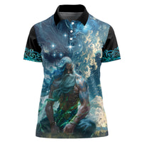 New Zealand Matariki Ururangi Women Polo Shirt The Murmur Of The Wind LT9 Female Black - Polynesian Pride