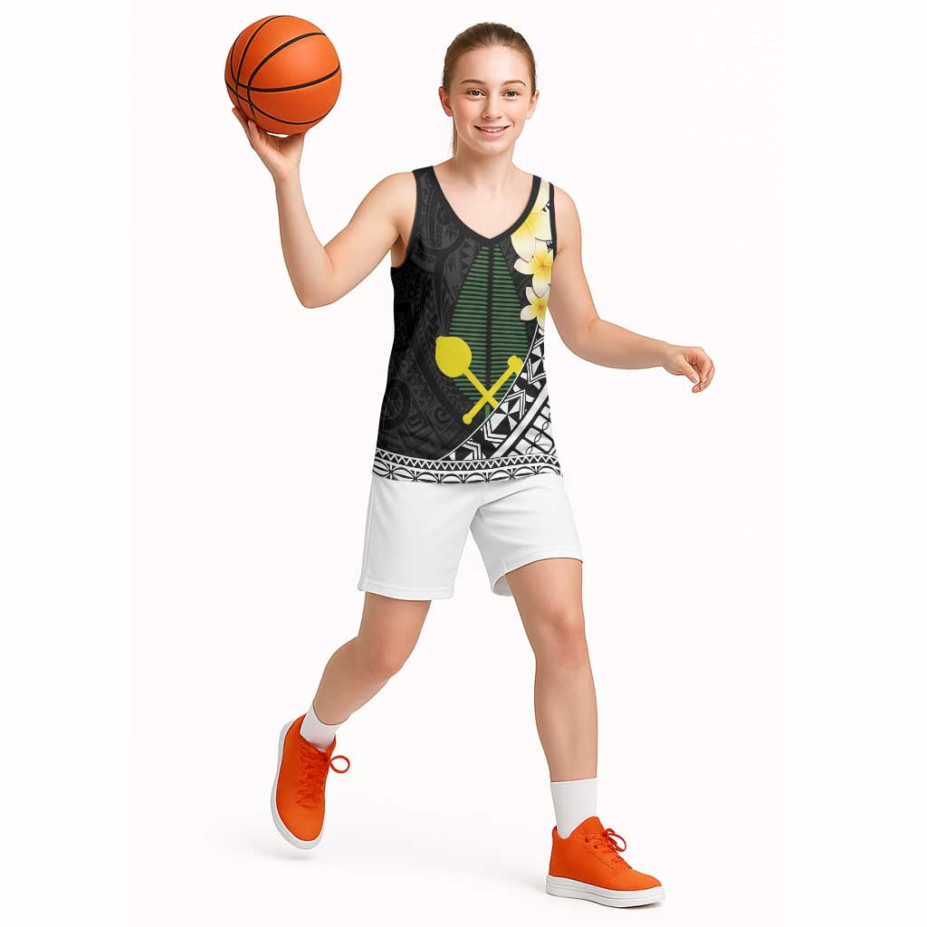 Alo Chiefdom Wallis and Futuna Personalized Basketball Jersey Frangipani Flowers Polynesian Pattern - Polynesian Pride
