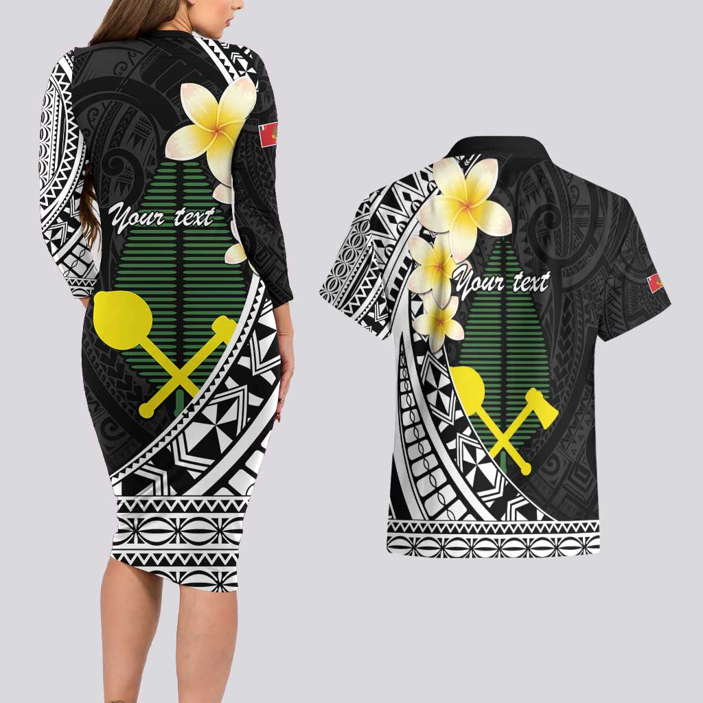 Alo Chiefdom Wallis and Futuna Personalized Couples Matching Long Sleeve Bodycon Dress and Hawaiian Shirt Frangipani Flowers Polynesian Pattern LT9 - Polynesian Pride