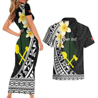 Alo Chiefdom Wallis and Futuna Personalized Couples Matching Short Sleeve Bodycon Dress and Hawaiian Shirt Frangipani Flowers Polynesian Pattern LT9 - Polynesian Pride