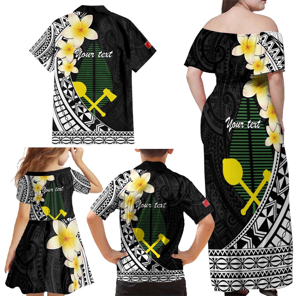 Alo Chiefdom Wallis and Futuna Personalized Family Matching Off Shoulder Maxi Dress and Hawaiian Shirt Frangipani Flowers Polynesian Pattern LT9 - Polynesian Pride