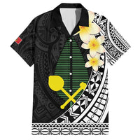 Alo Chiefdom Wallis and Futuna Personalized Family Matching Off Shoulder Maxi Dress and Hawaiian Shirt Frangipani Flowers Polynesian Pattern LT9 Dad's Shirt - Short Sleeve Black - Polynesian Pride