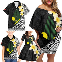 Alo Chiefdom Wallis and Futuna Personalized Family Matching Off Shoulder Short Dress and Hawaiian Shirt Frangipani Flowers Polynesian Pattern LT9 - Polynesian Pride