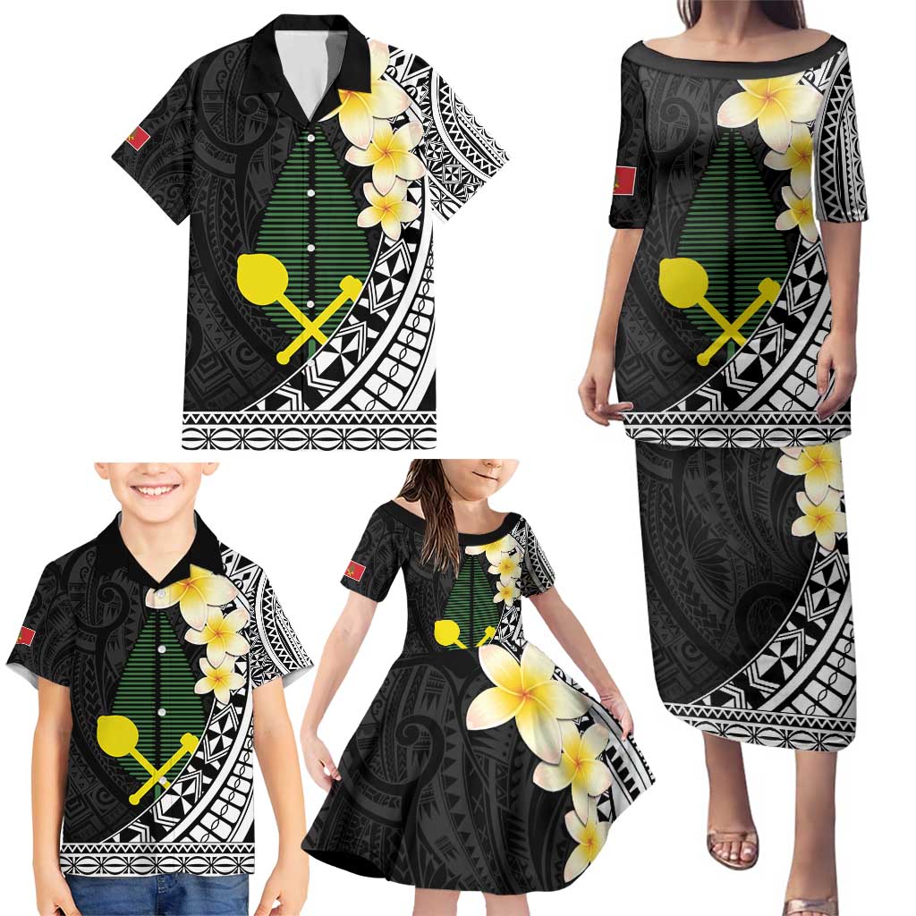 Alo Chiefdom Wallis and Futuna Personalized Family Matching Puletasi and Hawaiian Shirt Frangipani Flowers Polynesian Pattern LT9 - Polynesian Pride