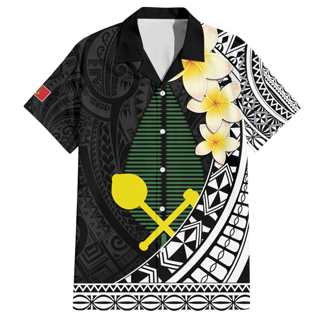 Alo Chiefdom Wallis and Futuna Personalized Family Matching Summer Maxi Dress and Hawaiian Shirt Frangipani Flowers Polynesian Pattern LT9 Dad's Shirt - Short Sleeve Black - Polynesian Pride
