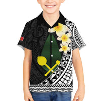 Alo Chiefdom Wallis and Futuna Personalized Family Matching Summer Maxi Dress and Hawaiian Shirt Frangipani Flowers Polynesian Pattern LT9 Son's Shirt Black - Polynesian Pride