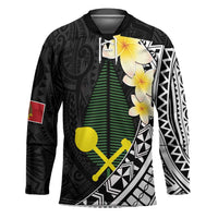 Alo Chiefdom Wallis and Futuna Personalized Hockey Jersey Frangipani Flowers Polynesian Pattern - Polynesian Pride