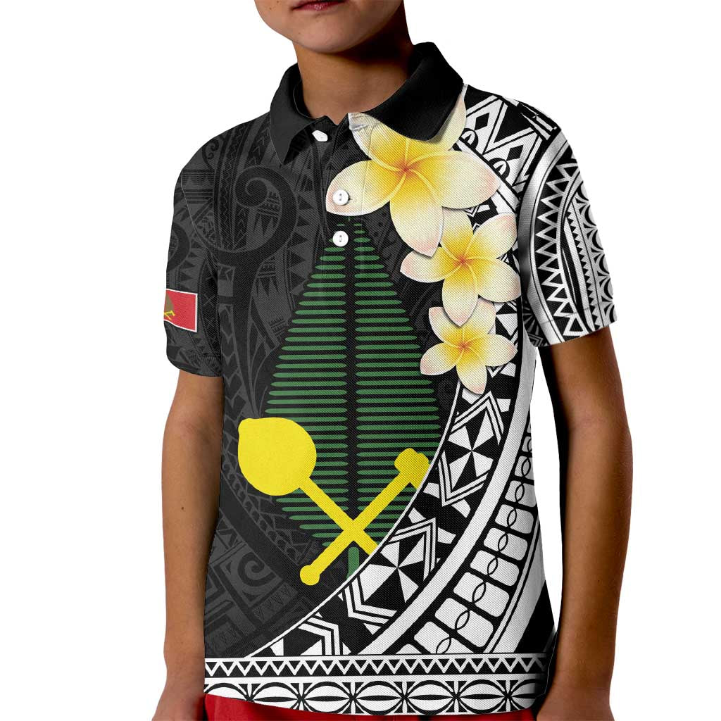 Alo Chiefdom Wallis and Futuna Personalized Kid Polo Shirt Frangipani Flowers Polynesian Pattern