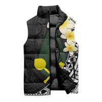 Alo Chiefdom Wallis and Futuna Personalized Sleeveless Puffer Jacket Frangipani Flowers Polynesian Pattern LT9 - Polynesian Pride