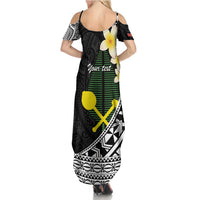 Alo Chiefdom Wallis and Futuna Personalized Summer Maxi Dress Frangipani Flowers Polynesian Pattern