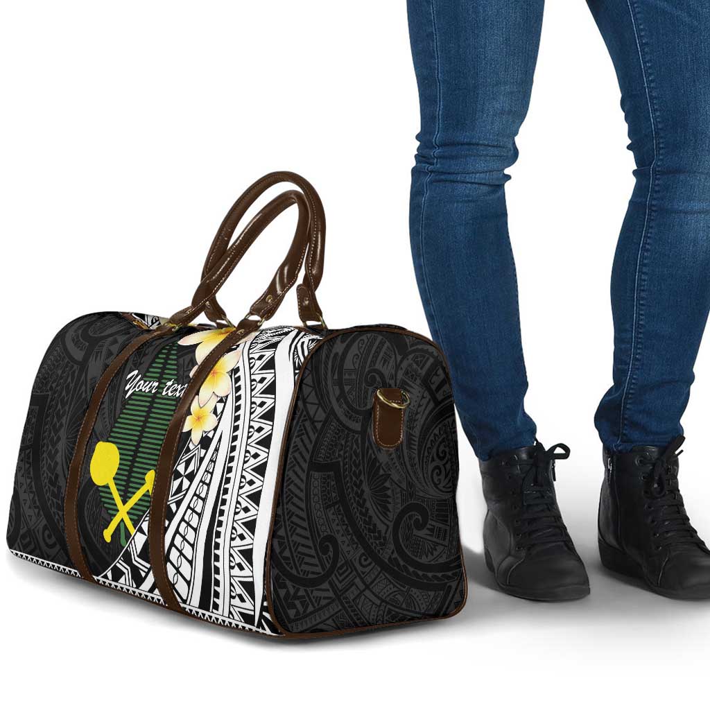 Alo Chiefdom Wallis and Futuna Personalized Travel Bag Frangipani Flowers Polynesian Pattern - Polynesian Pride
