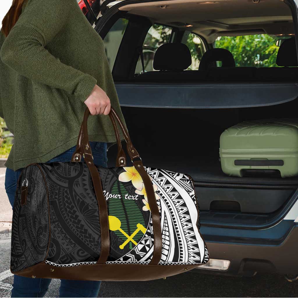 Alo Chiefdom Wallis and Futuna Personalized Travel Bag Frangipani Flowers Polynesian Pattern - Polynesian Pride