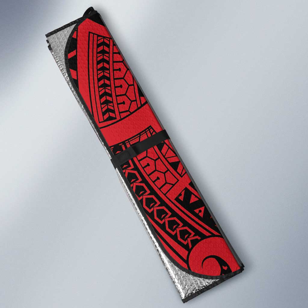 Sigave Chiefdom Wallis and Futuna Personalized Auto Sun Shade Frangipani Flowers Polynesian Pattern - Polynesian Pride