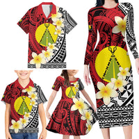 Sigave Chiefdom Wallis and Futuna Personalized Family Matching Long Sleeve Bodycon Dress and Hawaiian Shirt Frangipani Flowers Polynesian Pattern LT9 - Polynesian Pride