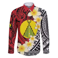 Sigave Chiefdom Wallis and Futuna Personalized Family Matching Mermaid Dress and Hawaiian Shirt Frangipani Flowers Polynesian Pattern LT9 Dad's Shirt - Long Sleeve Red - Polynesian Pride