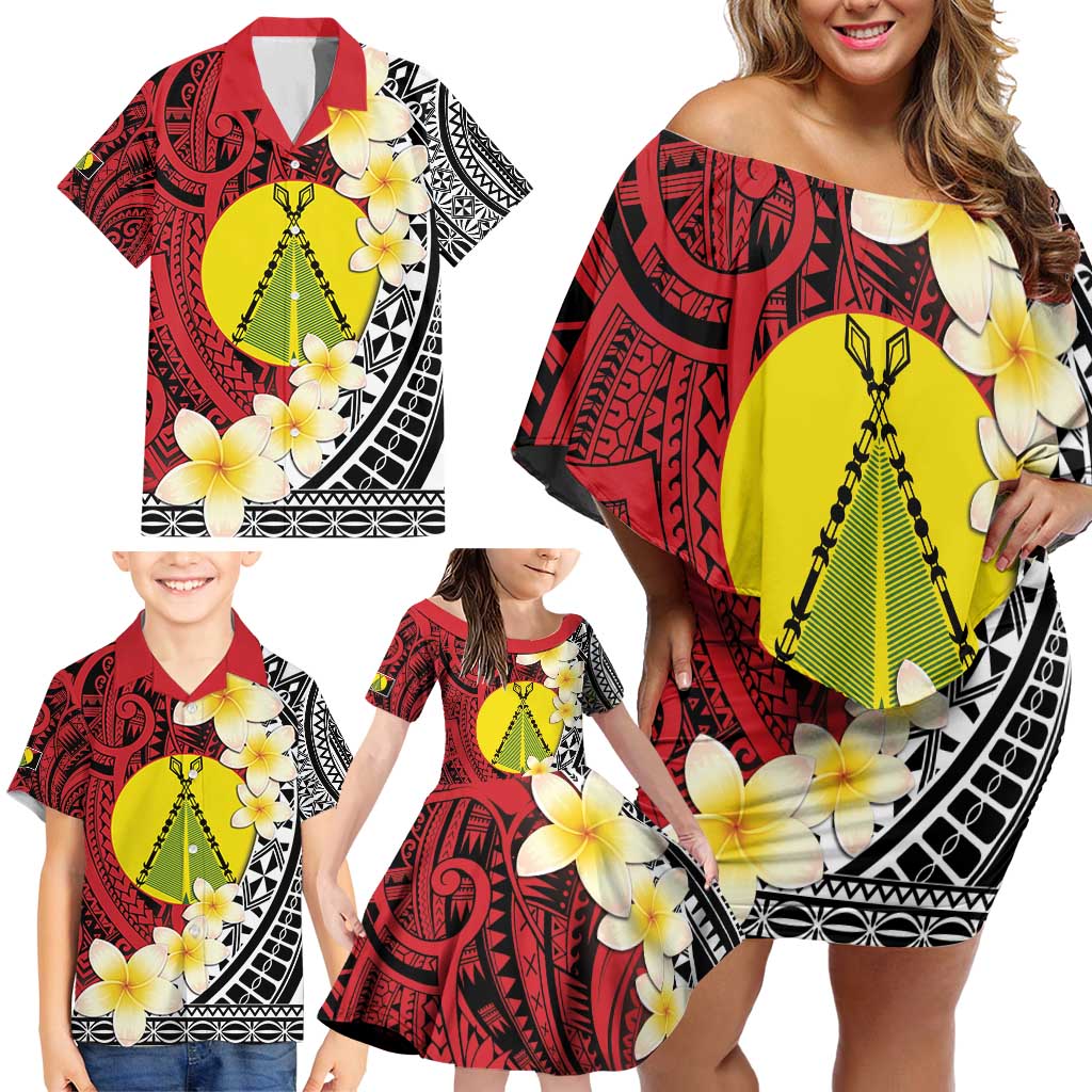 Sigave Chiefdom Wallis and Futuna Personalized Family Matching Off Shoulder Short Dress and Hawaiian Shirt Frangipani Flowers Polynesian Pattern LT9 - Polynesian Pride