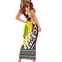 Sigave Chiefdom Wallis and Futuna Personalized Family Matching Short Sleeve Bodycon Dress and Hawaiian Shirt Frangipani Flowers Polynesian Pattern LT9 - Polynesian Pride