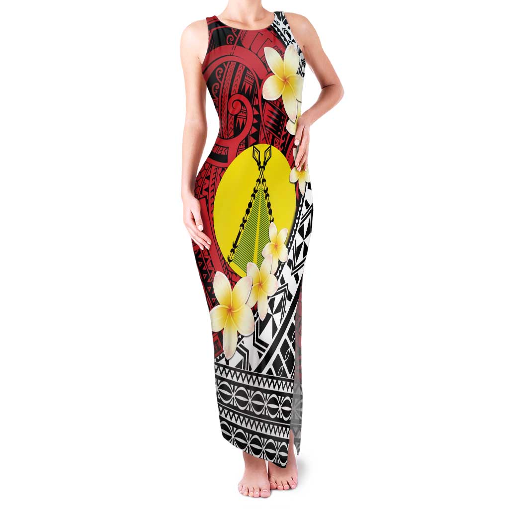 Sigave Chiefdom Wallis and Futuna Personalized Family Matching Tank Maxi Dress and Hawaiian Shirt Frangipani Flowers Polynesian Pattern LT9 Mom's Dress Red - Polynesian Pride