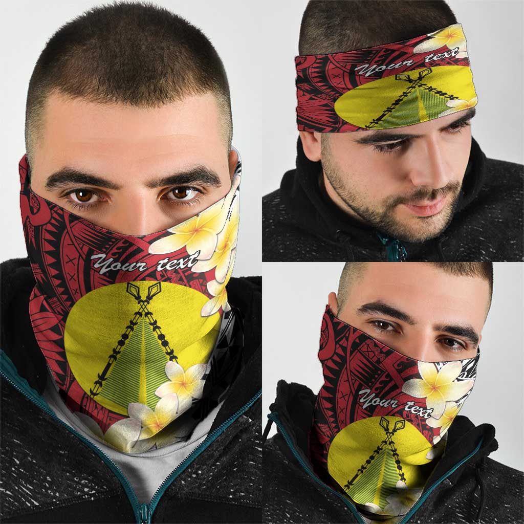 Sigave Chiefdom Wallis and Futuna Personalized Neck Gaiter Frangipani Flowers Polynesian Pattern - Polynesian Pride