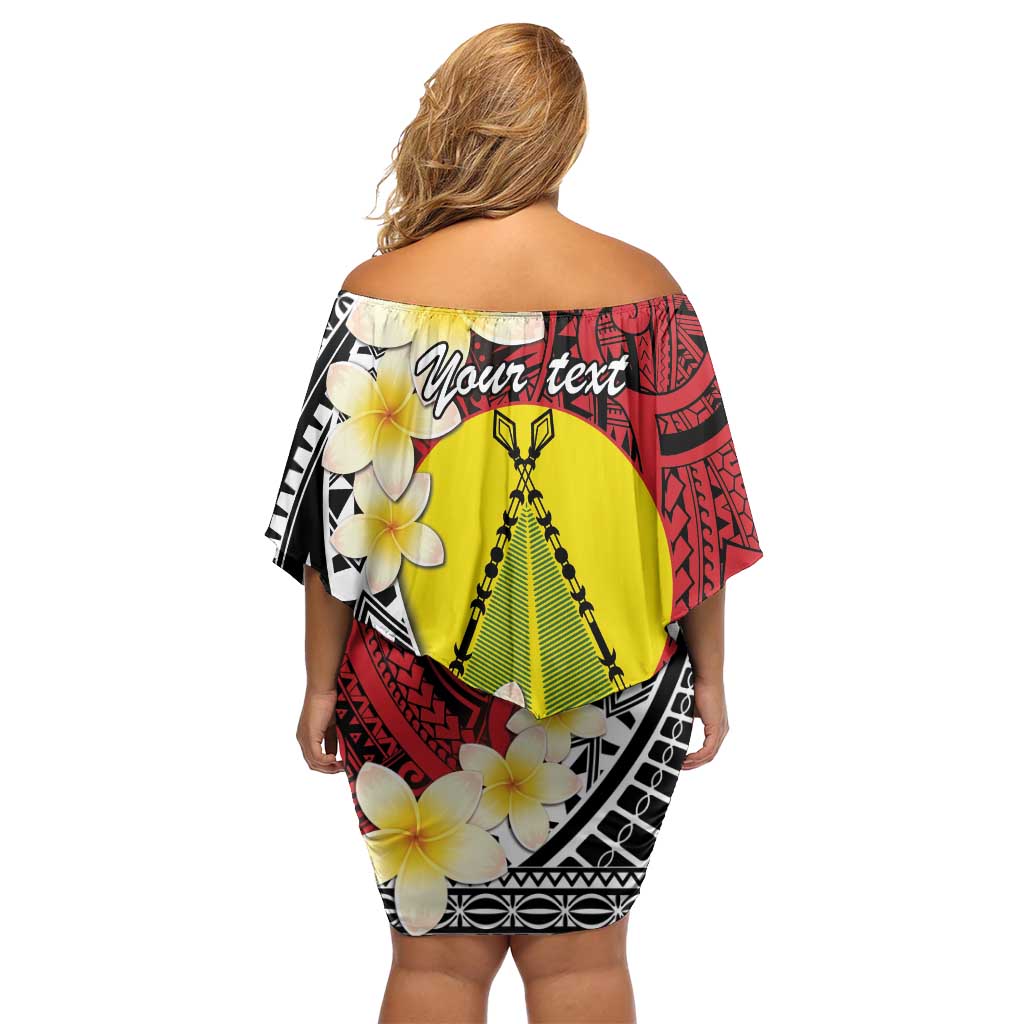 Sigave Chiefdom Wallis and Futuna Personalized Off Shoulder Short Dress Frangipani Flowers Polynesian Pattern