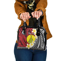 Sigave Chiefdom Wallis and Futuna Personalized Shoulder Handbag Frangipani Flowers Polynesian Pattern