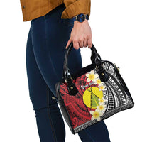 Sigave Chiefdom Wallis and Futuna Personalized Shoulder Handbag Frangipani Flowers Polynesian Pattern